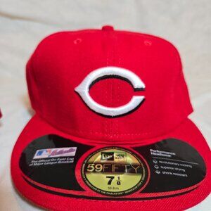 RED Cincinnati Reds Hat Cap 59Fifty Fitted OnFeild MLB New Era ALL SIZES